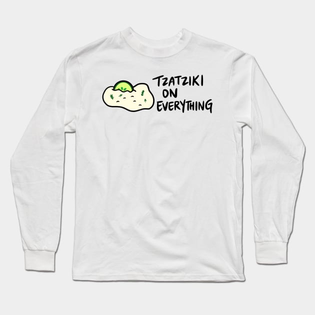 Tzatziki (Sauce) on Everything Long Sleeve T-Shirt by bonniemamadraws